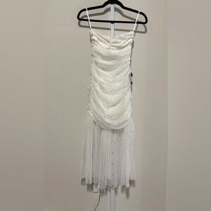 Lulu's White High Low Ruched Dress